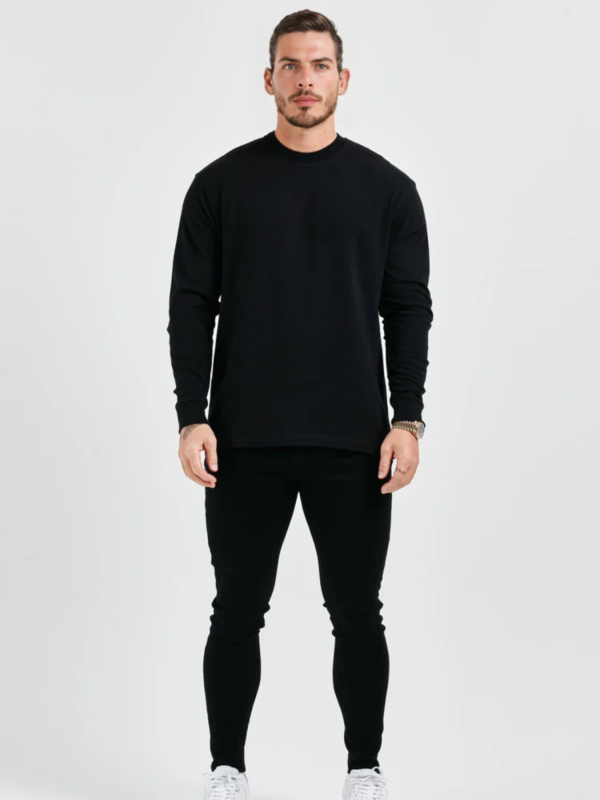 NERO - BASICS LANGARM-T-SHIRT